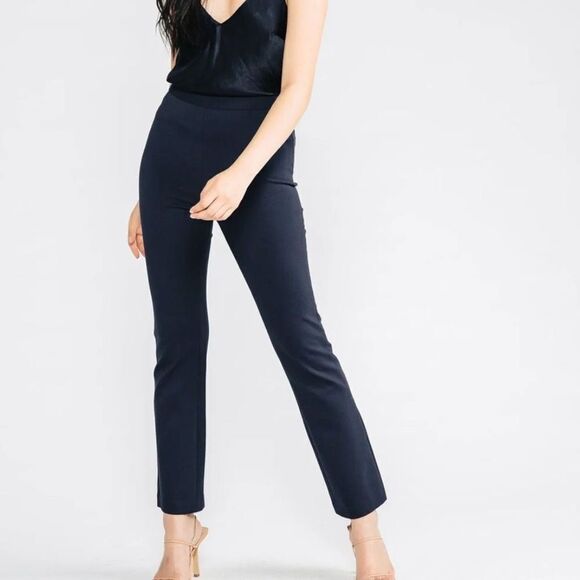 Chloe Kristyn Navy Brennan Straight Leg Ponte Pant Small Navy NWT - Picture 1 of 7
